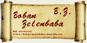 Boban Zelenbaba vizit kartica